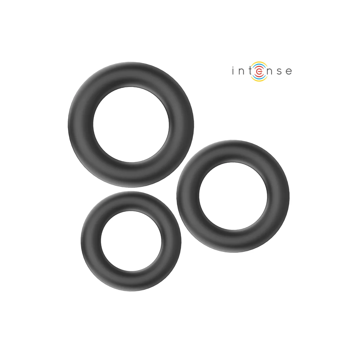 Hugh 3 Basic Penisringe aus Silikon Schwarz von Intense Couples Toys | Fesselliebe.de