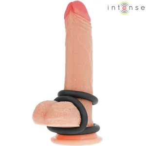 Hugh 3 Basic Penisringe aus Silikon Schwarz von Intense Couples Toys