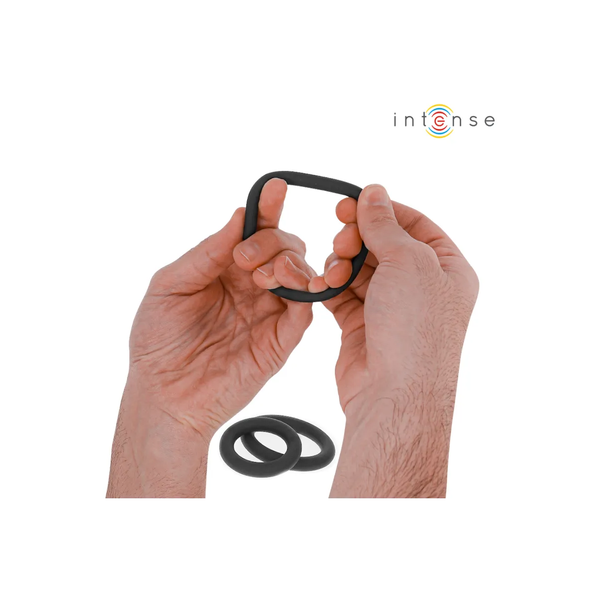 Hugh 3 Basic Penisringe aus Silikon Schwarz von Intense Couples Toys | Fesselliebe.de