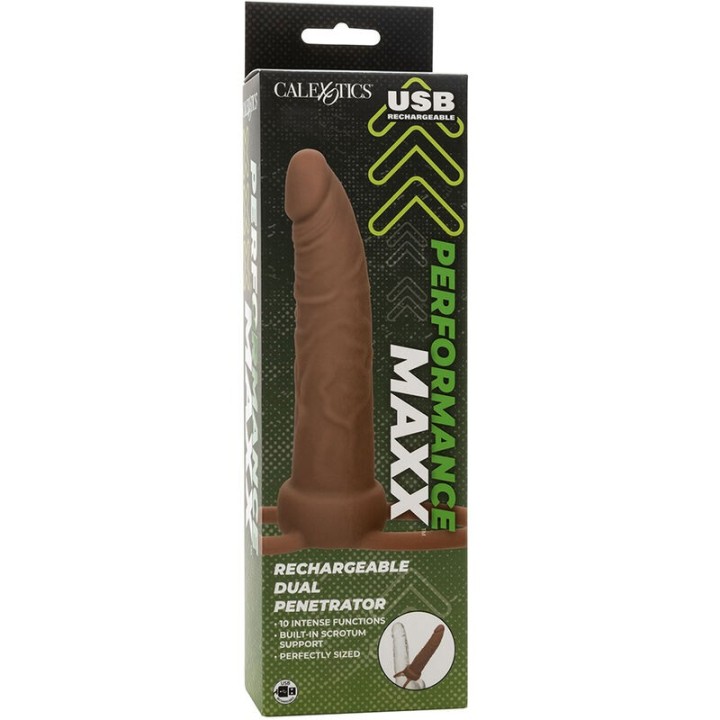 Performance Maxx wiederaufladbarer Dual-Penetrator, Braun von Calexotics | Fesselliebe.de