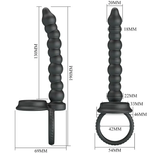Dillion Doppelte Penetration Cock Ring Schwarz von Pretty Love | Fesselliebe.de
