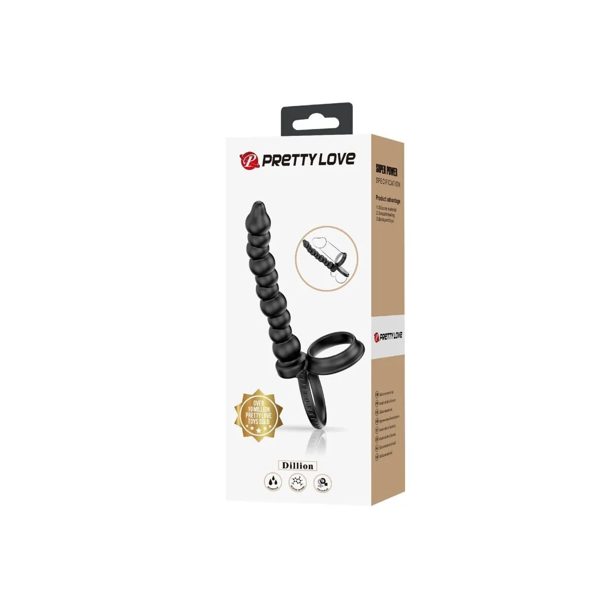 Dillion Doppelte Penetration Cock Ring Schwarz von Pretty Love | Fesselliebe.de