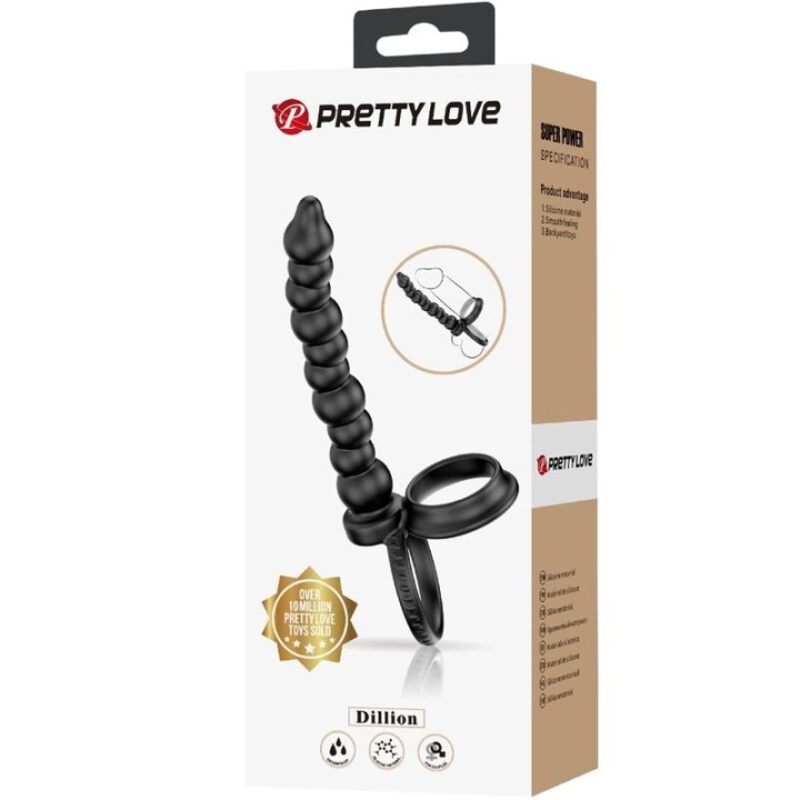 Dillion Doppelte Penetration Cock Ring Schwarz von Pretty Love | Fesselliebe.de