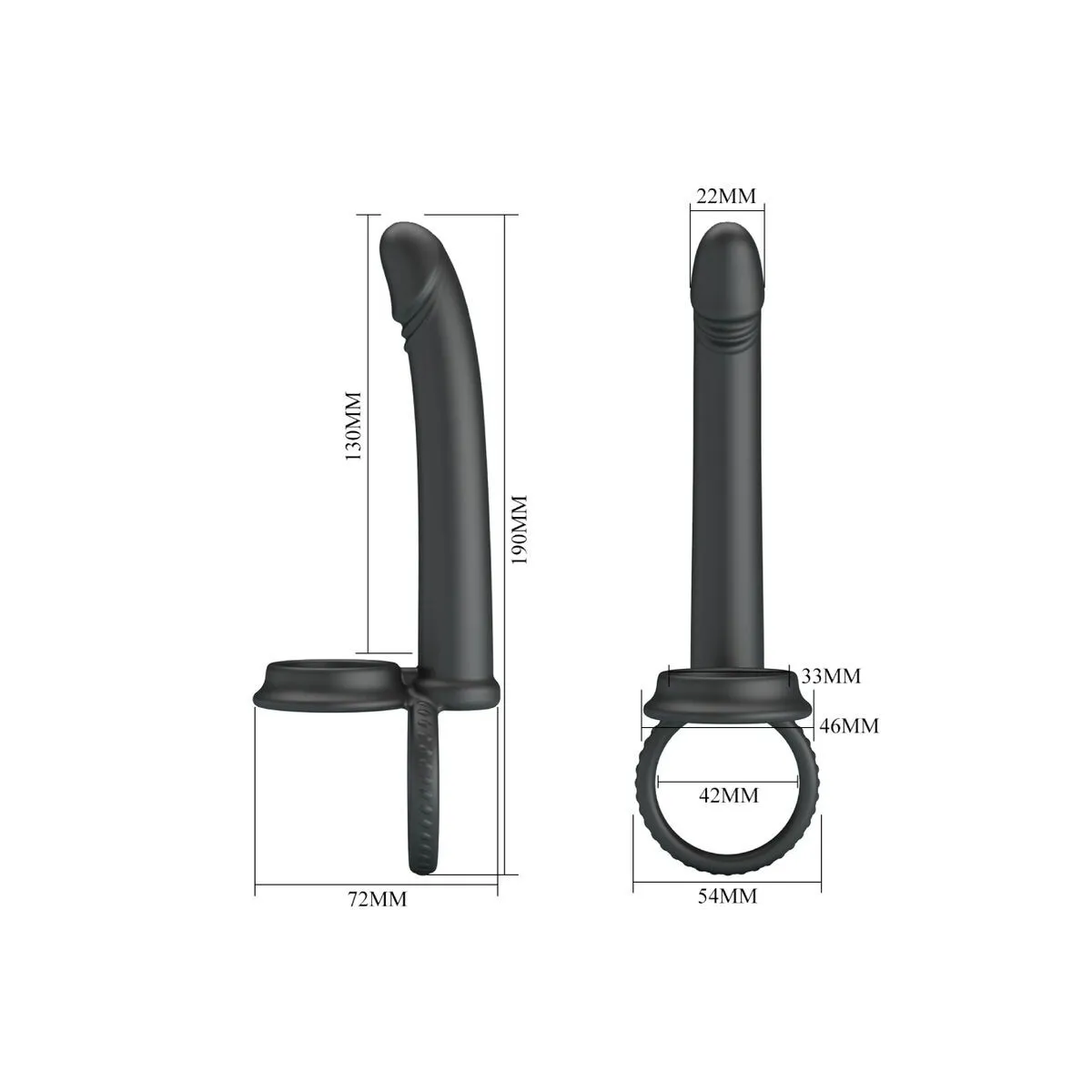 Dillion Doppelte Penetration Doppelter Cockring Schwarz von Pretty Love | Fesselliebe.de