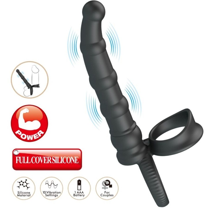 Tatum Vibrierender Penisring mit Stecker 10 Vibrationen Schwarz von Pretty Love | Fesselliebe.de