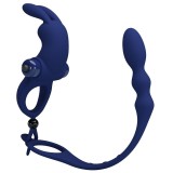 Ayad Rabbit Vibratorring mit Stecker Blau von Pretty Love Male | Fesselliebe.de