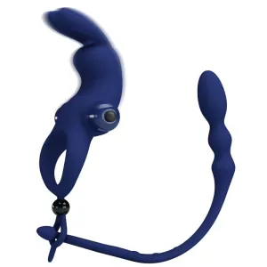 Ayad Rabbit Vibratorring mit Stecker Blau von Pretty Love Male