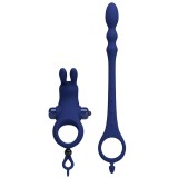 Ayad Rabbit Vibratorring mit Stecker Blau von Pretty Love Male | Fesselliebe.de