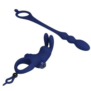 Ayad Rabbit Vibratorring mit Stecker Blau von Pretty Love Male