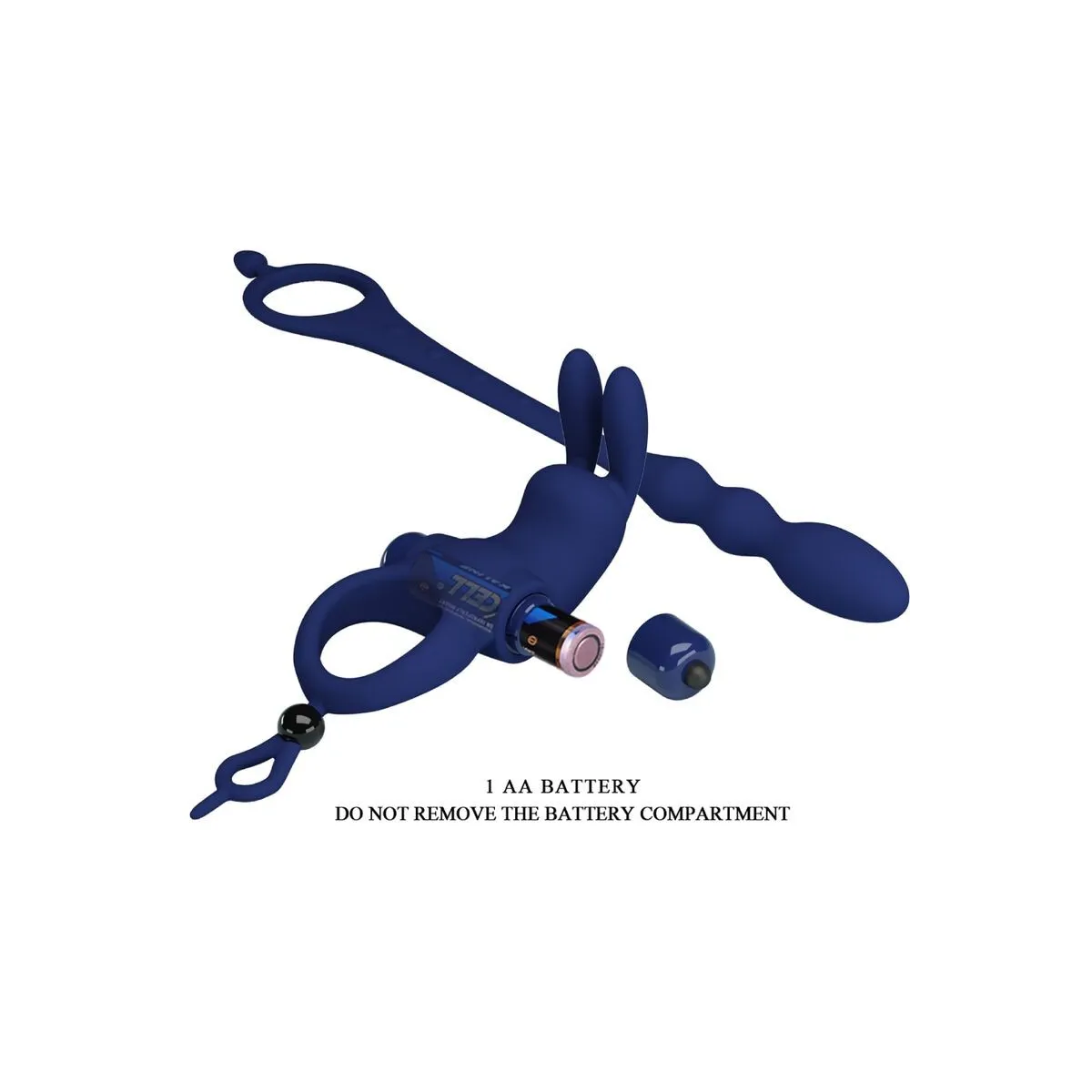 Ayad Rabbit Vibratorring mit Stecker Blau von Pretty Love Male | Fesselliebe.de