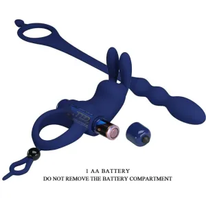 Ayad Rabbit Vibratorring mit Stecker Blau von Pretty Love Male