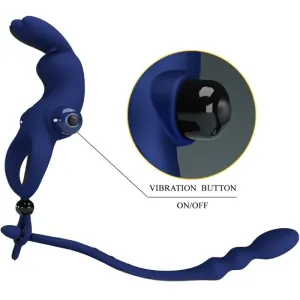 Ayad Rabbit Vibratorring mit Stecker Blau von Pretty Love Male