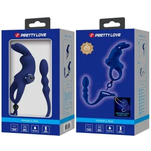 Ayad Rabbit Vibratorring mit Stecker Blau von Pretty Love Male