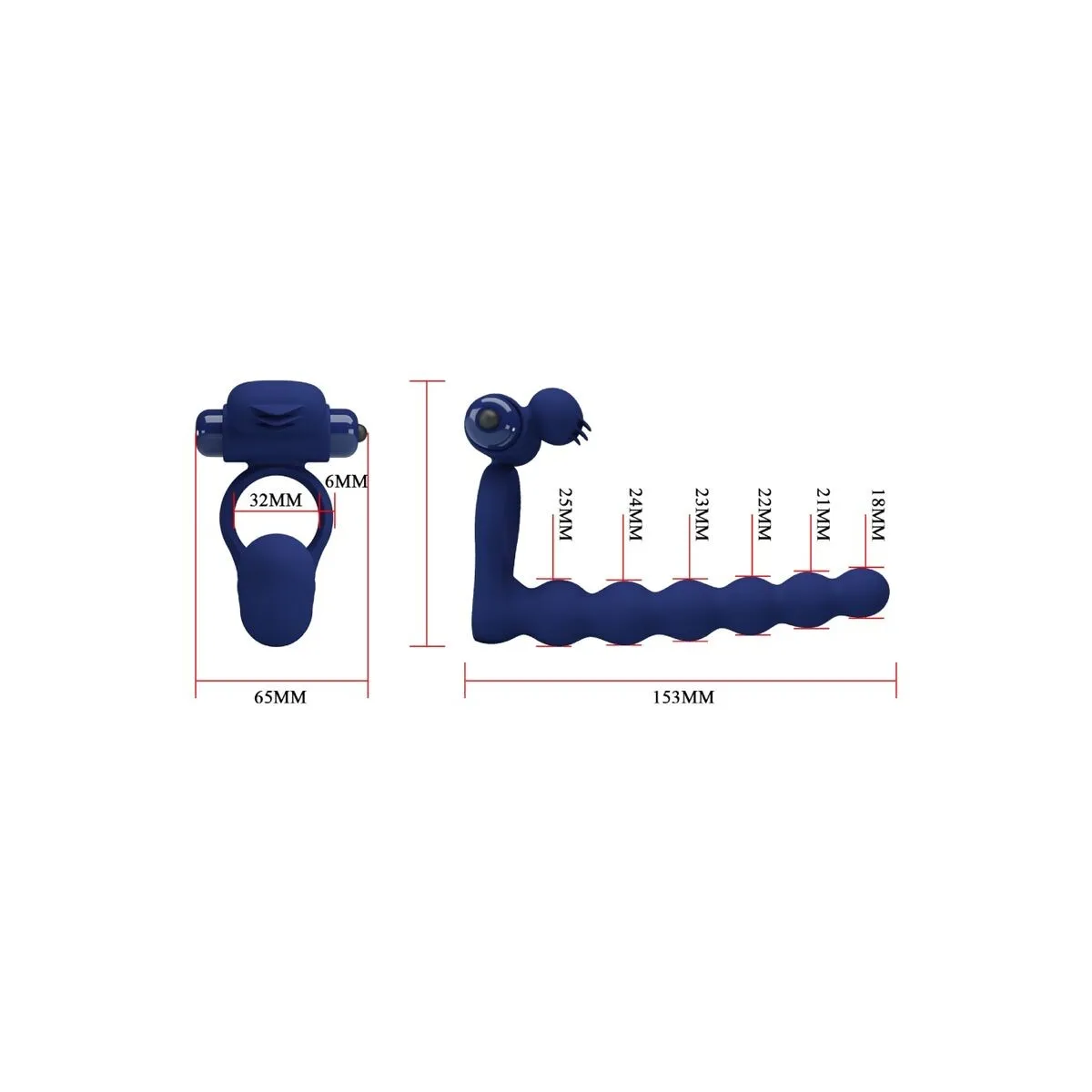 Ajmal Vibrationsring mit Stecker Blau von Pretty Love Male | Fesselliebe.de