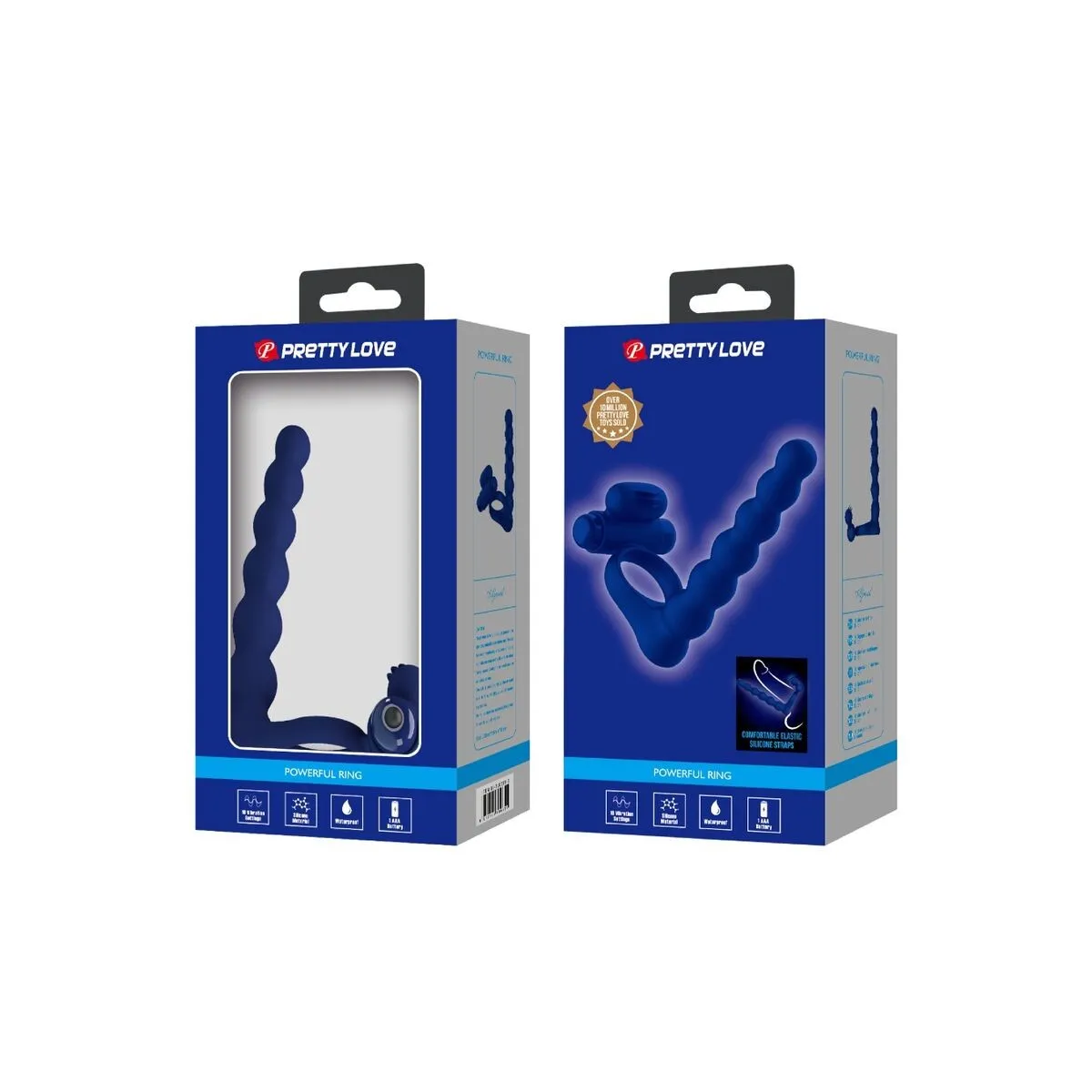 Ajmal Vibrationsring mit Stecker Blau von Pretty Love Male | Fesselliebe.de