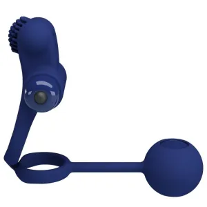 Remington Doppelvibrationsring mit Stecker Blau von Pretty Love Male