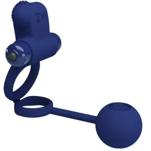 Remington Doppelvibrationsring mit Stecker Blau von Pretty Love Male