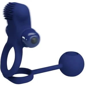 Remington Doppelvibrationsring mit Stecker Blau von Pretty Love Male