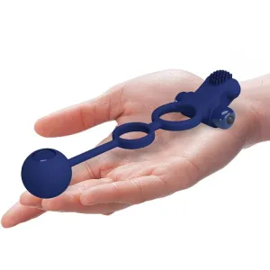 Remington Doppelvibrationsring mit Stecker Blau von Pretty Love Male