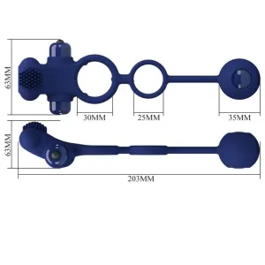 Remington Doppelvibrationsring mit Stecker Blau von Pretty Love Male
