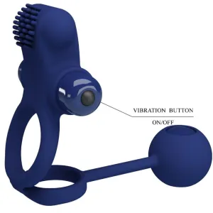 Remington Doppelvibrationsring mit Stecker Blau von Pretty Love Male
