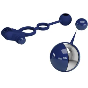 Remington Doppelvibrationsring mit Stecker Blau von Pretty Love Male