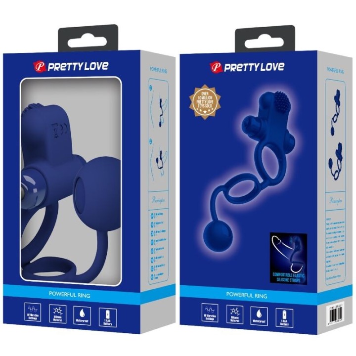 Remington Doppelvibrationsring mit Stecker Blau von Pretty Love Male | Fesselliebe.de