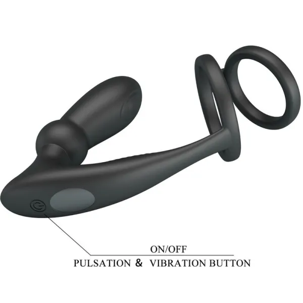 Emoni Penisring + Anal Plug 12 Vibrationen Schwarz von Pretty Love | Fesselliebe.de