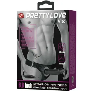 Vito Strap-On mit Hohldildo und Vibration 17,3 cm von Pretty Love Male