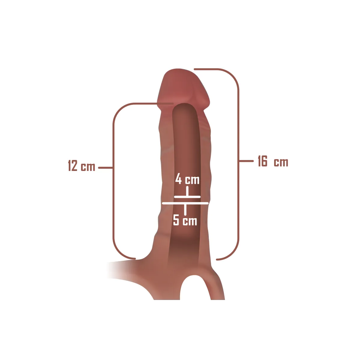 Hohlgeschirr mit Silikon-Dildo 16 X 3,5 cm von Intense Couples Toys | Fesselliebe.de