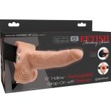 Verstellbarer Gurt mit Fernbedienung, Penis und Hoden und Vibrator, wiederaufladbar 15 cm von Fetish Fantasy Series | Fesselliebe.de