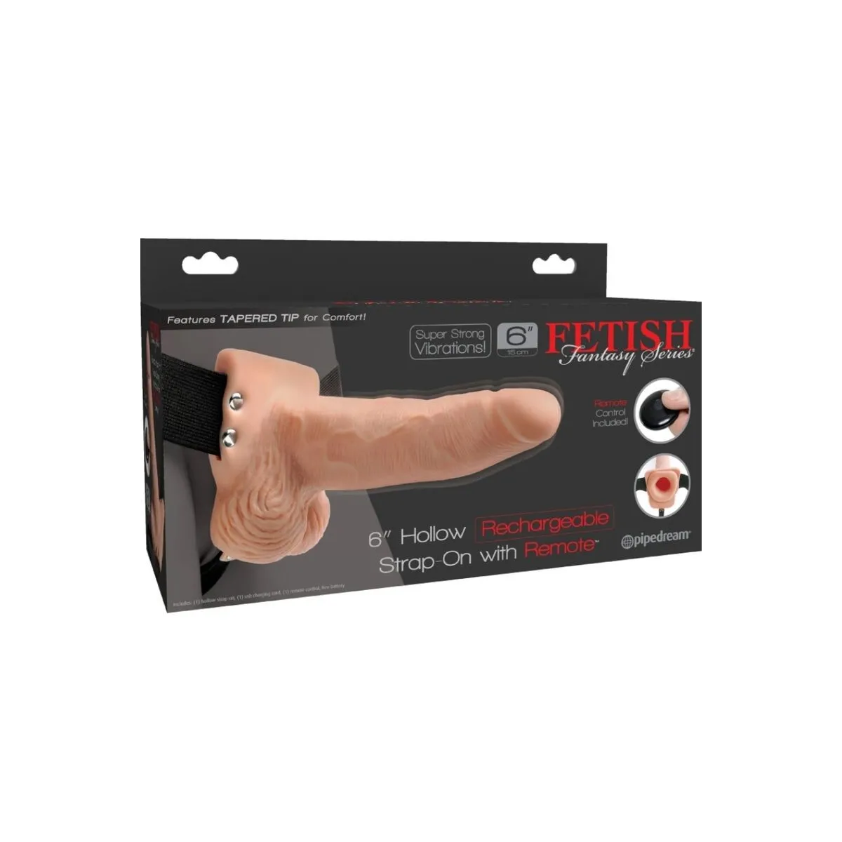 Verstellbarer Gurt mit Fernbedienung, Penis und Hoden und Vibrator, wiederaufladbar 15 cm von Fetish Fantasy Series | Fesselliebe.de