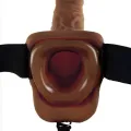 9 Hohl Strap-On mit Bällen 22,9 cm Braun von Fetish Fantasy Series