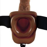 9 Hohl Strap-On mit Bällen 22,9 cm Braun von Fetish Fantasy Series | Fesselliebe.de