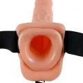 11 Hollow Strap-On Vibrieren mit Bällen 27,9cm Fleisch von Fetish Fantasy Series