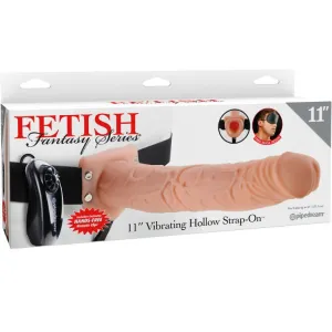11 Hollow Strap-On Vibrieren mit Bällen 27,9cm Fleisch von Fetish Fantasy Series