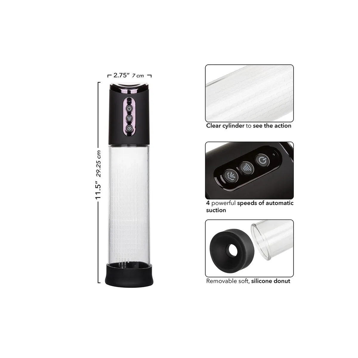 Peak 4-Geschwindigkeits-Saugpumpe Schwarz von Calexotics | Fesselliebe.de