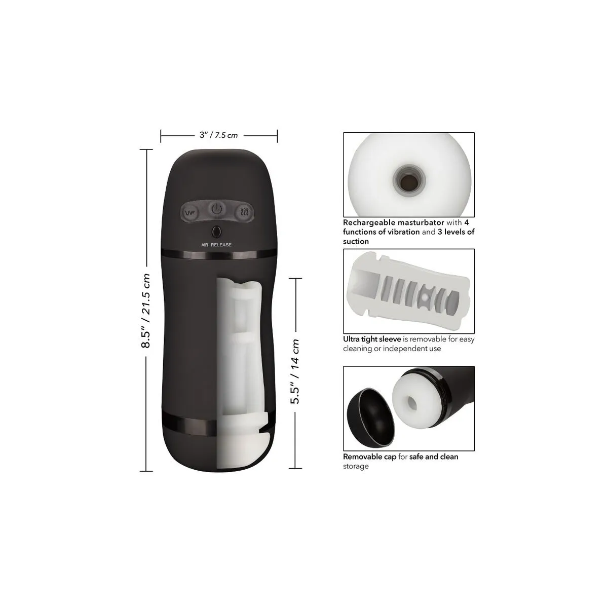 Vibrierender Saugmasturbator mit Optimaler Leistung von Calexotics | Fesselliebe.de