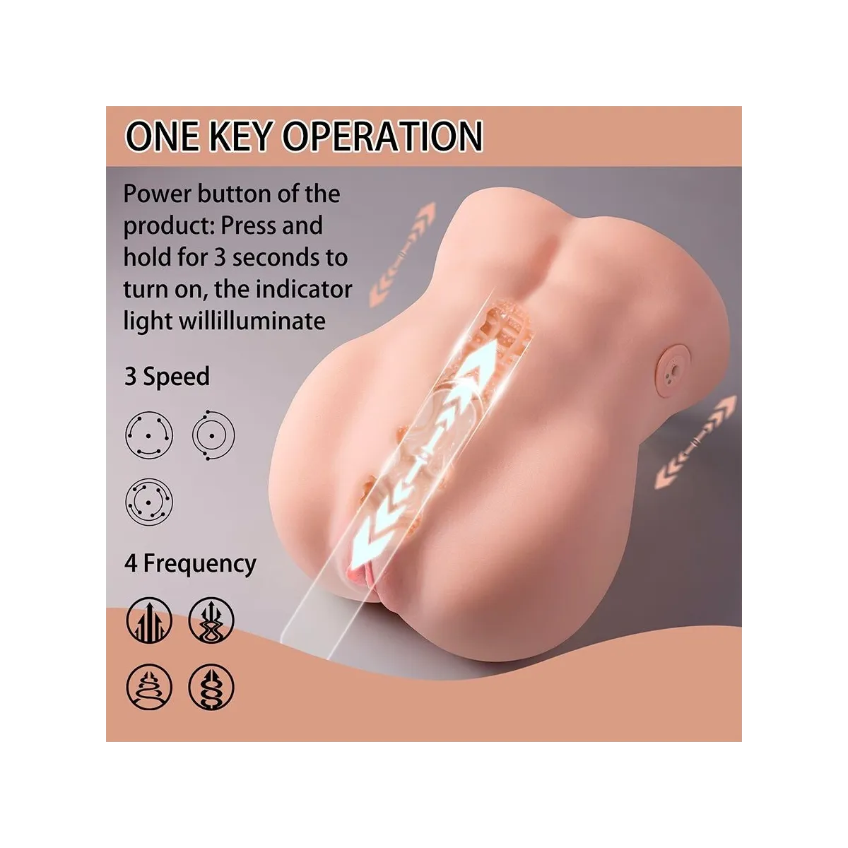 Lydia Masturbator für die weibliche Vagina mit Stoßfunktion, 25 cm von Xise | Fesselliebe.de