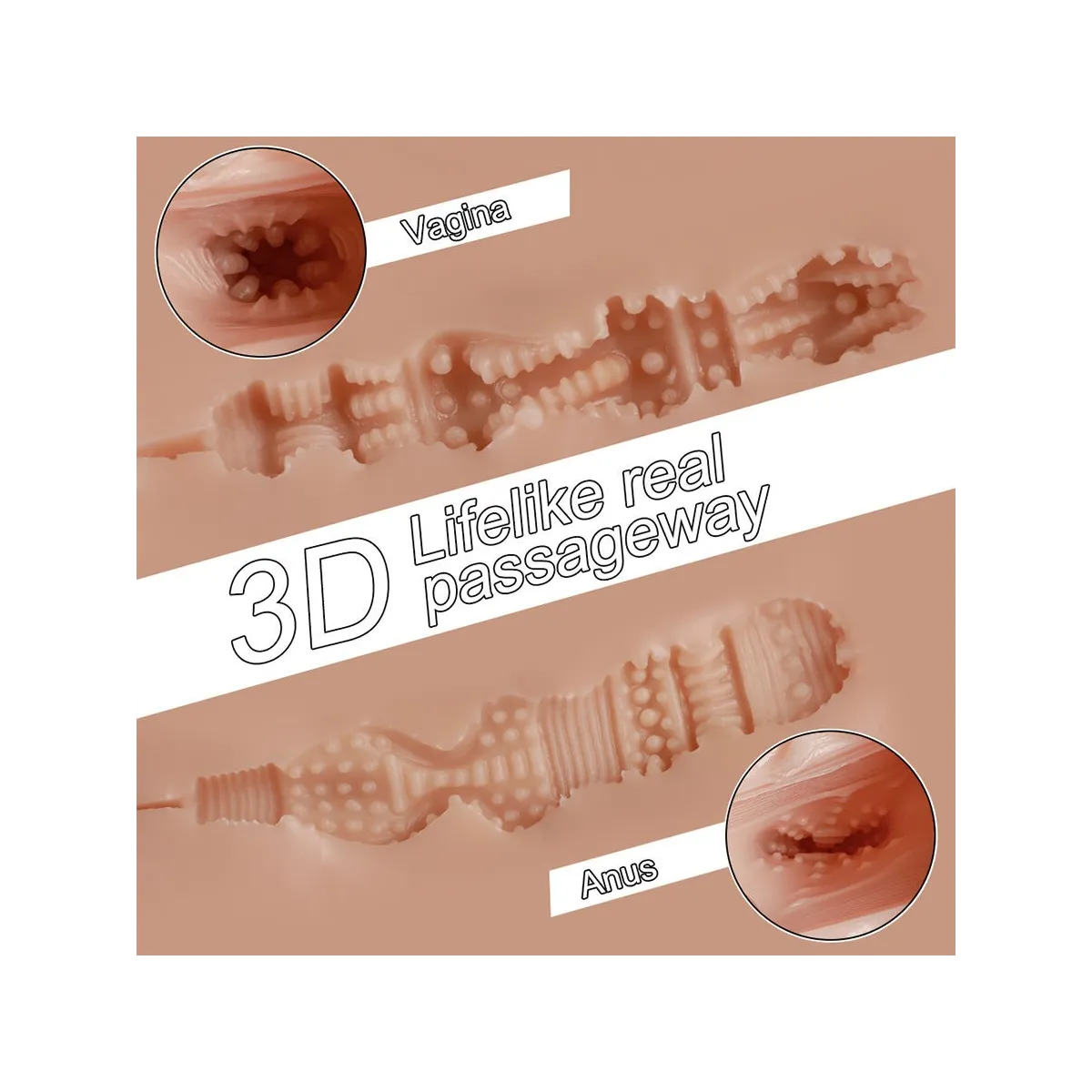 Tracy Vibrierender Realistischer Vibrations-Masturbator für Vagina und Anus mit Mehreren Positionen von Xise | Fesselliebe.de