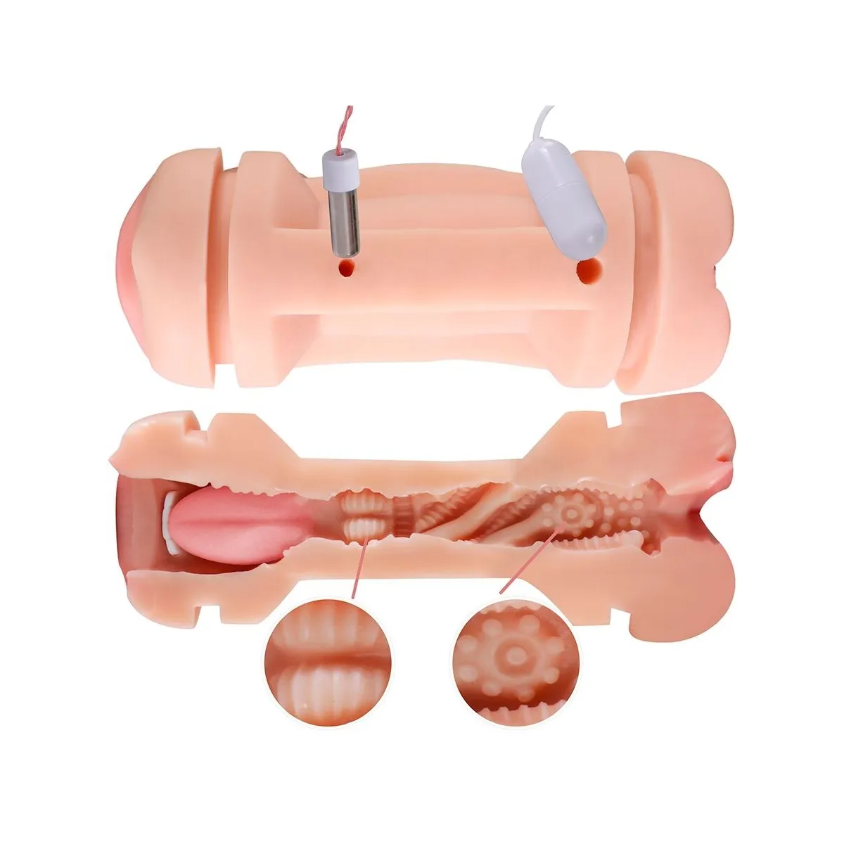 Kay Doppelmasturbator mit Doppelter Mund- und Vaginavibration von Shequ | Fesselliebe.de