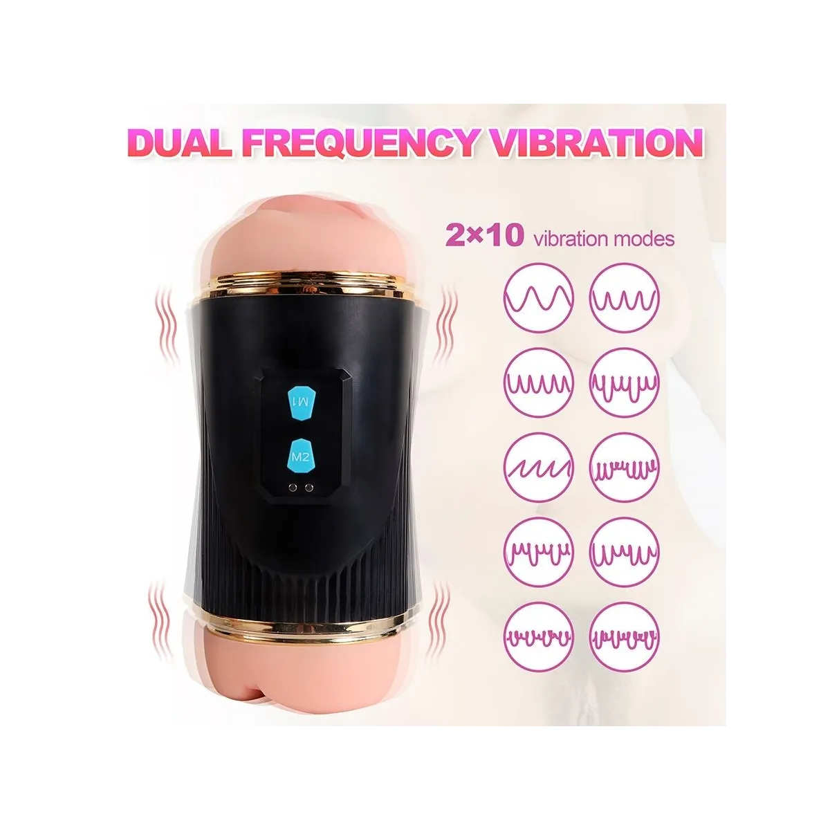 Kay Doppelmasturbator mit Doppelter Mund- und Vaginavibration von Shequ | Fesselliebe.de