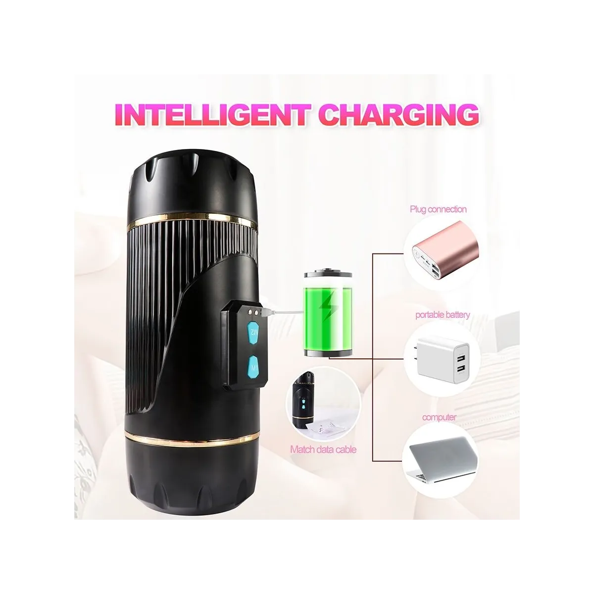 Kay Doppelmasturbator mit Doppelter Mund- und Vaginavibration von Shequ | Fesselliebe.de