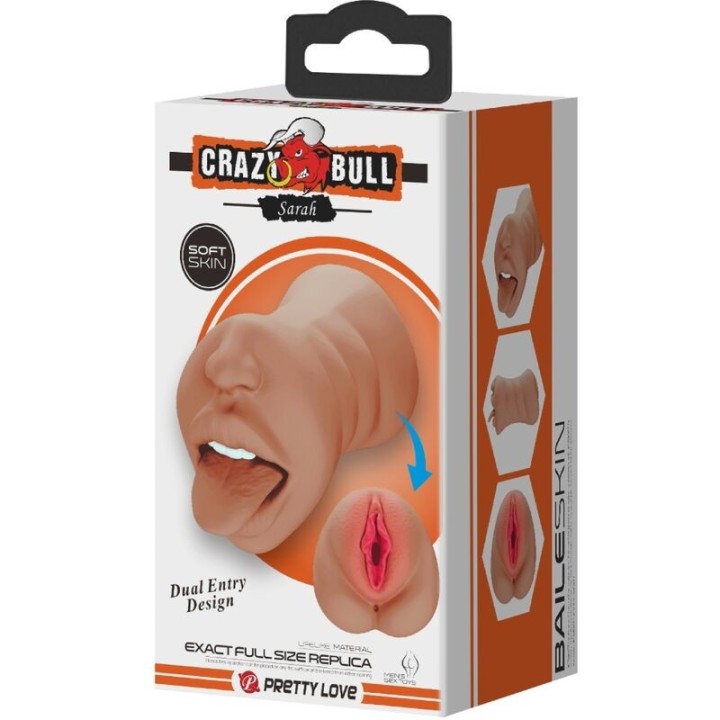 Sarah Doppelmasturbator Mund & Vagina Fleisch von Crazy Bull | Fesselliebe.de
