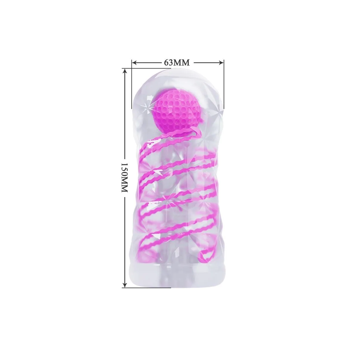 Fantasy männlicher Masturbator mit Innenspirale und Transparenten Bällen von Pretty Love Male | Fesselliebe.de