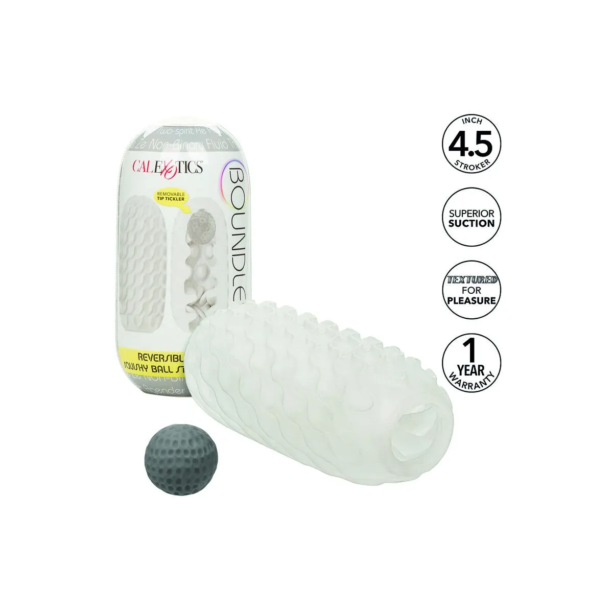 Boundless Reversible Squishy Ball Stroke Gelb von Calexotics | Fesselliebe.de