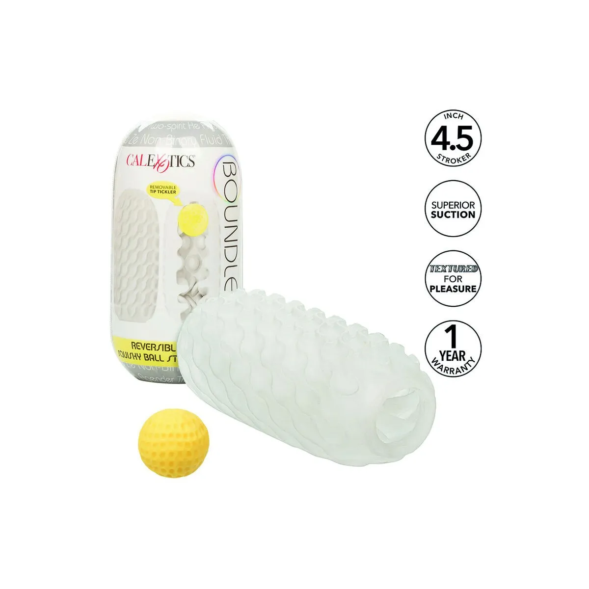 Boundless Reversible Squishy Ball Stroke Grau von Calexotics | Fesselliebe.de