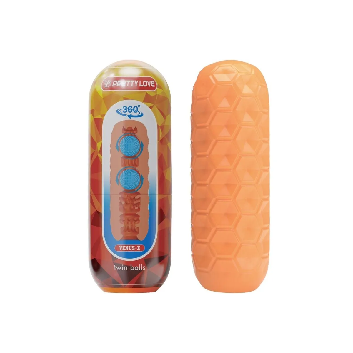 Twin Balls männlicher Masturbator Orange von Pretty Love Flirtation | Fesselliebe.de