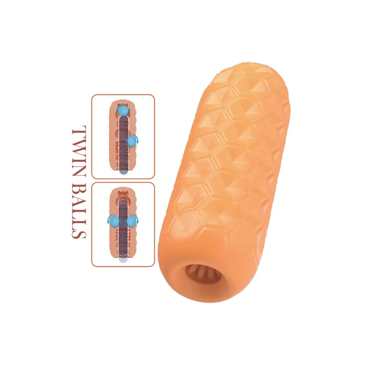 Twin Balls männlicher Masturbator Orange von Pretty Love Flirtation | Fesselliebe.de