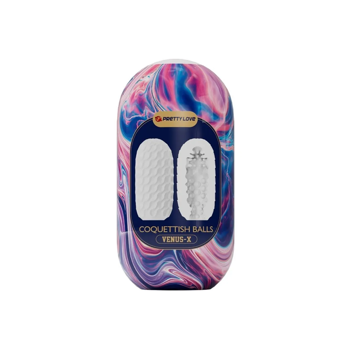 Kokettische Kugeln aus Silikon, männlicher Masturbator, Weiss von Pretty Love | Fesselliebe.de